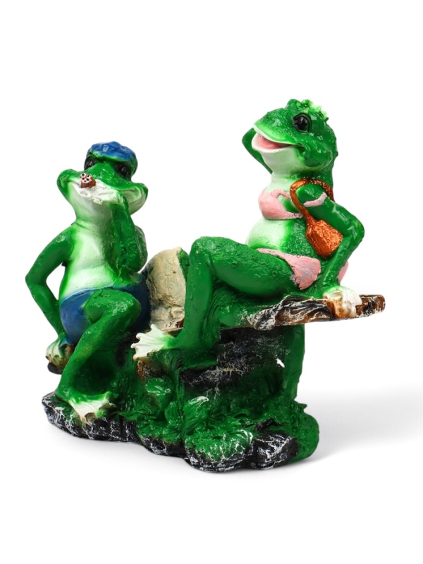 Садовая фигура из полистоуна &laquo;Лягушки на качелях&raquo;, 37&times;17&times;38 см