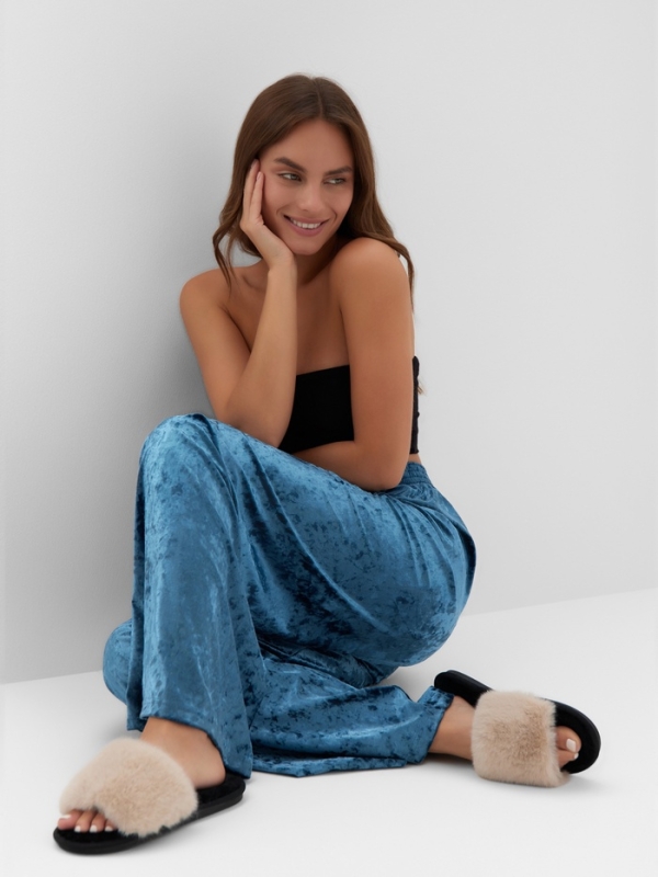 Брюки домашние KAFTAN Velvet 40-42, синий