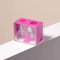 Точилка косметическая, с крышкой, двойная, МИКС