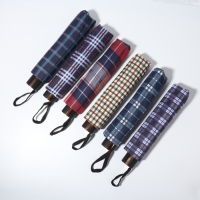 Зонт механический &laquo;Клетки&raquo;, эпонж, 4 сложения, 10 спиц, R = 53/61 см, D = 122 см, цвет МИКС