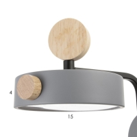 Бра с выключателем на проводе "Пиатти" LED 12Вт 4000К серый 15х26х16см