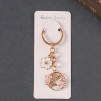 Брелок металл, эмаль "Зайка и сакура" 9 см