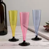 Бокал одноразовый для шампанского &laquo;Флютэ&raquo;, 100 мл, пластик, МИКС