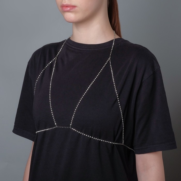 Портупея &laquo;Бикини&raquo; нить, цвет белый в серебре