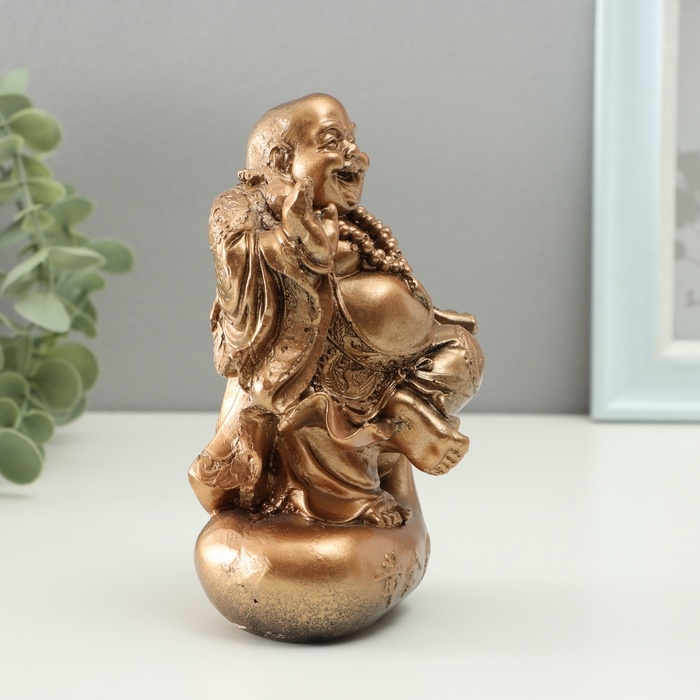 Фигура Фигура "Хотэй на мешке" 16см, бронзовый