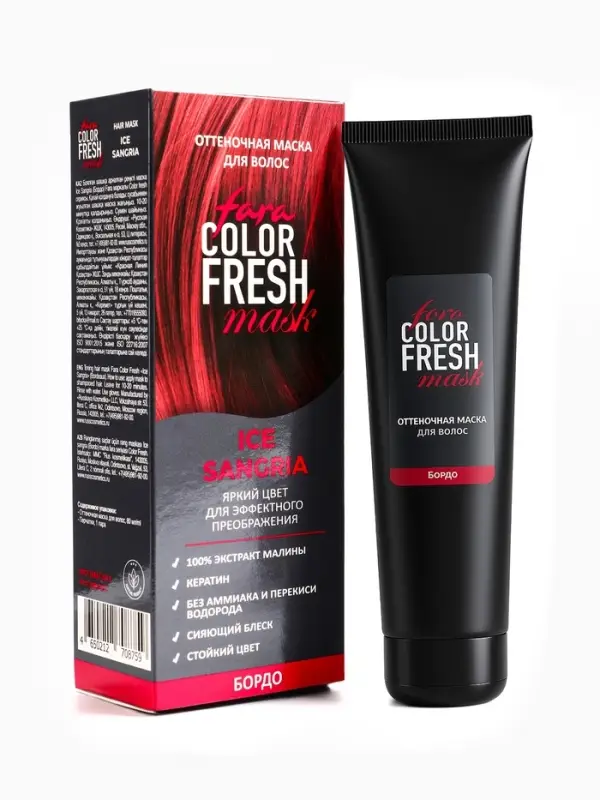 Оттеночная маска для волос FARA Color Fresh "Ice Sangria" (Бордо) туба, 80 мл