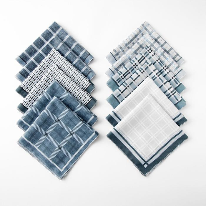 Платки носовые мужские Этель Платки носовые мужские Этель "Серджио" 30*30 см,(набор 12 шт,) цв.серый, рис. МИКС, 100% хл