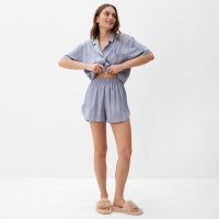 Пижама женская (рубашка и шорты) KAFTAN SILK "Полоска" р.48-50, голубой Пижама женская (рубашка и шорты) KAFTAN SILK "Полоска" р.48-50, голубой