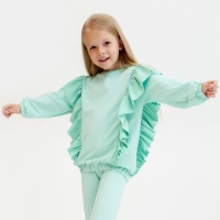 Свитшот для девочки KAFTAN "Basic line" размер 32 (110-116), цвет мята Свитшот для девочки KAFTAN "Basic line" размер 32 (110-116), цвет мята