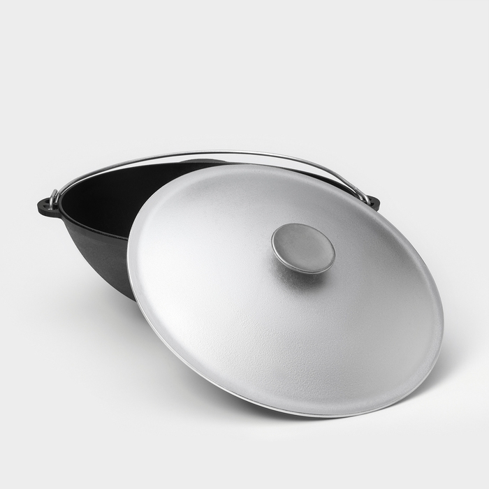 Казан чугунный Wild Kitchen «Туризм», 8 л, d=36 см, лопатка и губка в комплекте Казан чугунный Wild Kitchen «Туризм», 8 л, d=36 см, лопатка и губка в комплекте