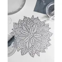 Салфетка сервировочная на стол &laquo;Венеция&raquo;, d=38 см, цвет серебряный