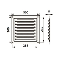 Решетка вентиляционная ZEIN Люкс РМ3030СК, 300 х 300 мм, с сеткой, металл, cлоновая кость Решетка вентиляционная ZEIN Люкс РМ3030СК, 300 х 300 мм, с сеткой, металл, cлоновая кость