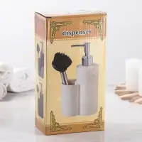 Дозатор для моющего средства с щёткой &laquo;Минимал&raquo;, цвет чёрный