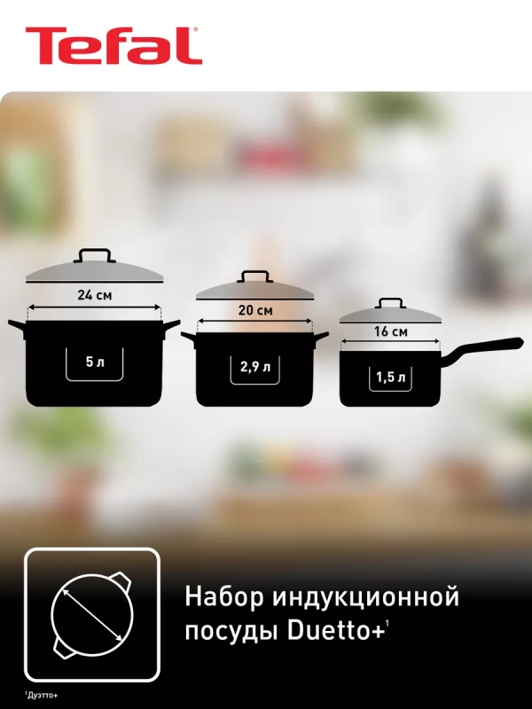 Набор посуды с крышкой Duetto+ 6 предметов, 20 24 16 см