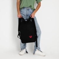 Рюкзак школьный текстильный «Сердце», 46х30х10 см, вертикальный карман, цвет чёрный Рюкзак школьный текстильный «Сердце», 46х30х10 см, вертикальный карман, цвет чёрный