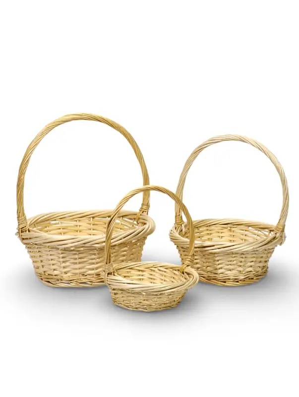 Набор корзин 3 шт, 36х36х14, 30х30х13, 23х23х7  лоза белый