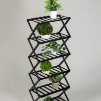 Подставка для цветов Greengo, 6 полок, 50 &times; 25 &times; 110 см, напольная, бамбук, чёрная