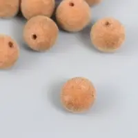 Бусины для творчества бархатное напыление "Коричневый" набор 10 шт d=1,4 см