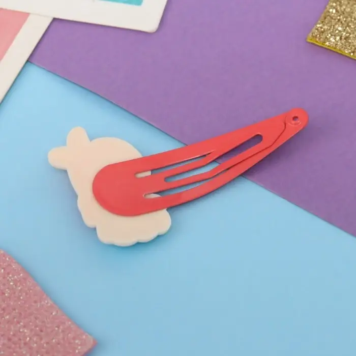 Невидимка для волос "Адель" (набор 2 шт) крошка, 5,5 см, красный