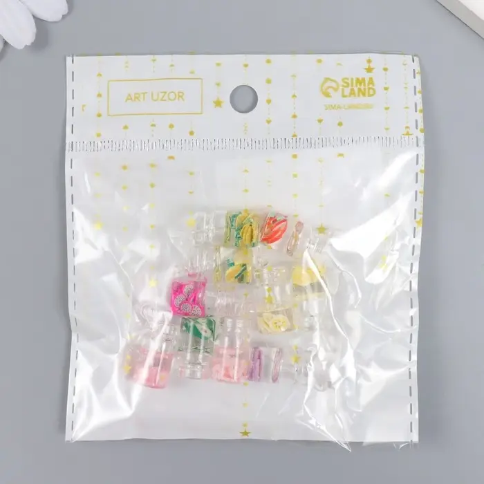 Декор для творчества стекло, пластик "Баночка с лимонадом" МИКС 1х1х2,5 см