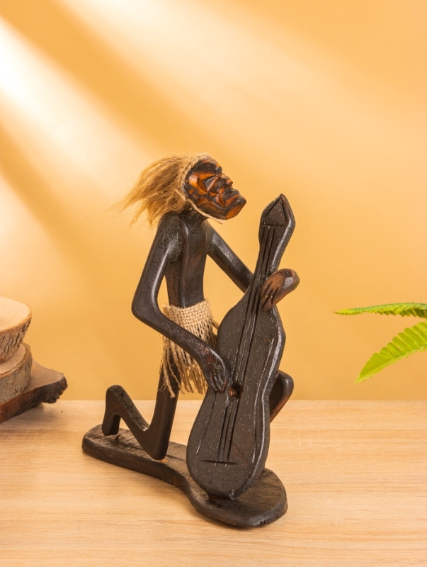 Сувенир "Абориген музыкант" дерево, 22х13х23 см