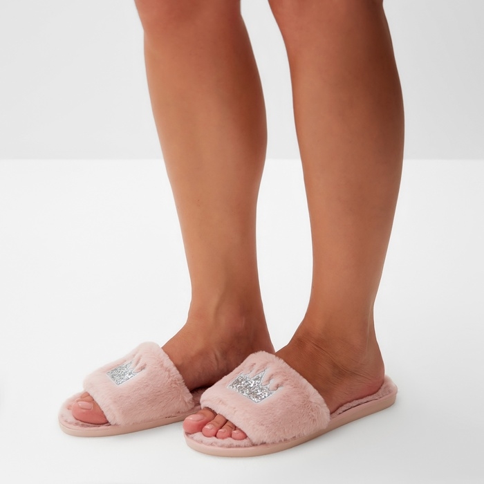 Тапочки женские с открытым носом размер 40-41, цвет розовый Тапочки женские с открытым носом размер 40-41, цвет розовый