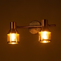 Спот "Никс" 2x40Вт E14  Бронза, черный мрамор 30х18х16см