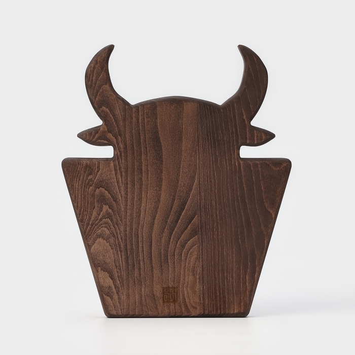 Доска для подачи блюд Wild Kitchen «Бык», 32,5×27,5×2,5 см, тёмный бук Доска для подачи блюд Wild Kitchen «Бык», 32,5×27,5×2,5 см, тёмный бук