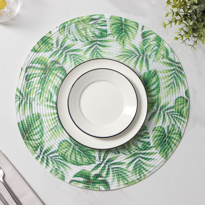 Салфетка сервировочная на стол Доляна Summer, d=38 см, белая