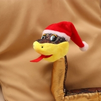 Мягкая игрушка &laquo;Змея&raquo;, в новогоднем колпаке, 71 см, цвет золотой