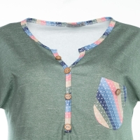 Комплект женский домашний (футболка/бриджи), цвет олива, размер 60