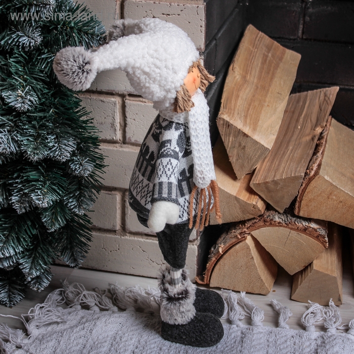 Кукла интерьерная "Мальчик в кофточке" 38 см