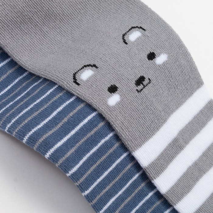 Набор колготок Крошка Я &laquo;Мишка&raquo;, рост 86-92 см, цвет серый/синий