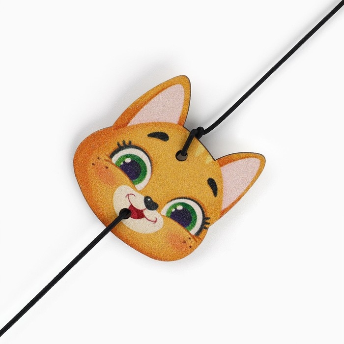 Дразнилка с деревянной подвеской «Мордочка», 4 см Дразнилка с деревянной подвеской «Мордочка», 4 см