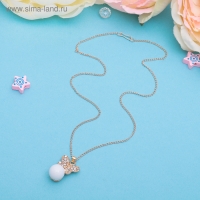 Кулон &laquo;Легкость&raquo; бабочка с бусинкой, цвет белый в золоте