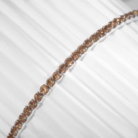 Браслет &laquo;Лёд&raquo; 1 ряд, цвет жёлтый в серебре, 7 см