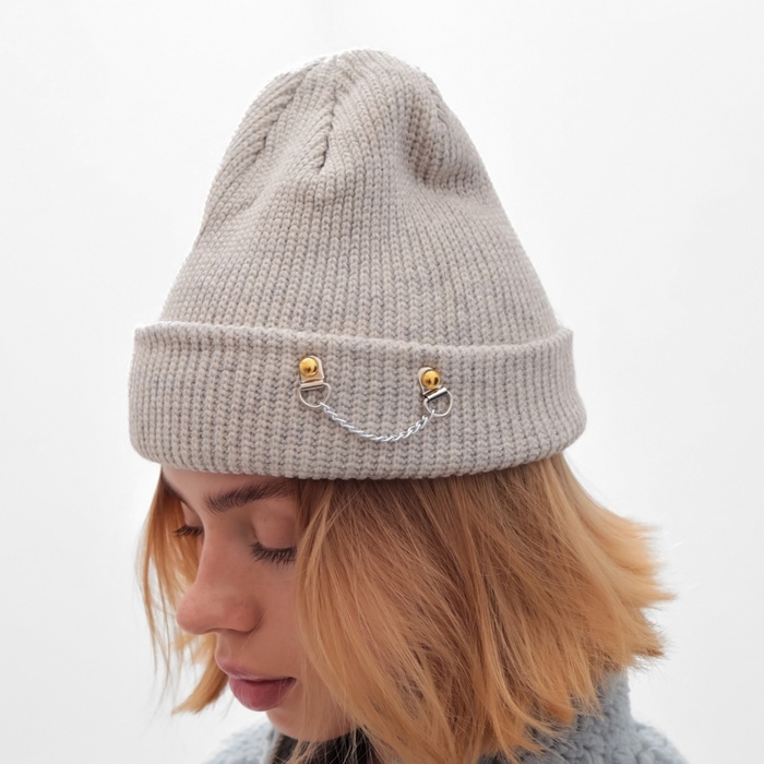 Шапка женская MINAKU, цвет серый, р-р 56-58 Шапка женская MINAKU, цвет серый, р-р 56-58