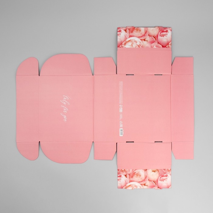 Коробка подарочная складная, упаковка, &laquo;Нежные пионы&raquo;, 27 х 21 х 9 см