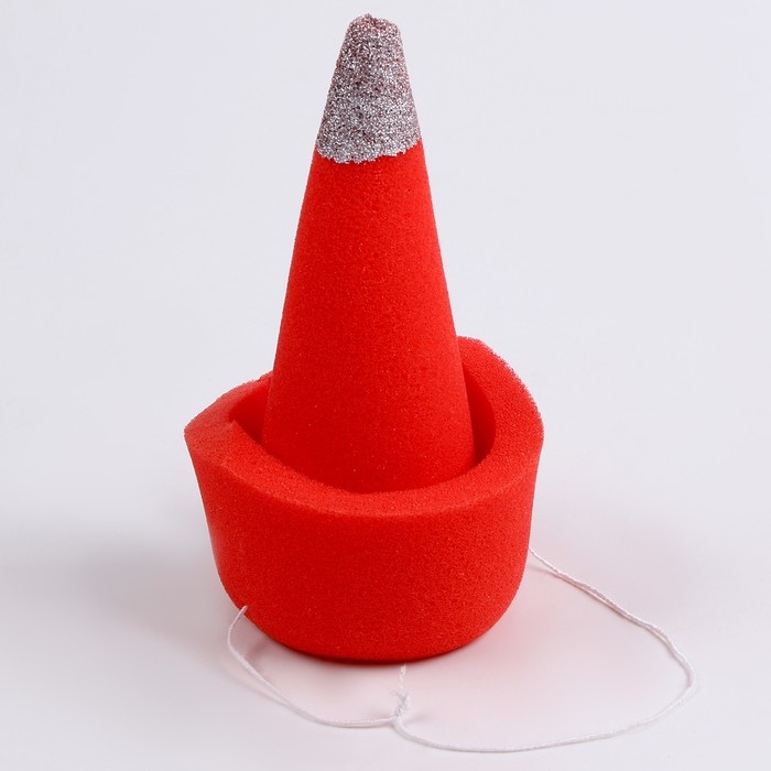 Карнавальный колпак «Клоун» на резинке, красный, поролон Карнавальный колпак «Клоун» на резинке, красный, поролон