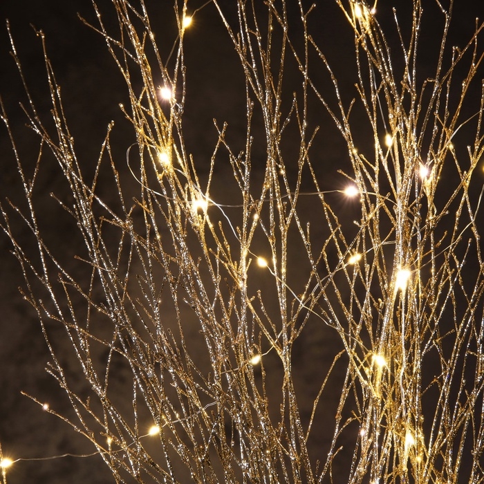 Светодиодная фигура &laquo;Ветви бежевые&raquo; 100х108х6 см, 30 LED, батарейки АAх3 (не в комплекте), свечение теплое белое