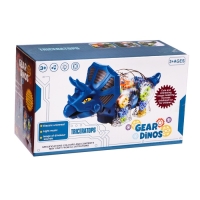 Динозавр &laquo;Шестерёнки&raquo;, свет и звук, работает от батареек, цвет зелёный