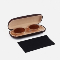 Футляр для очков на хлопушке, длина 16 см, цвет коричневый