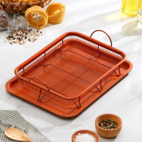 Противень &laquo;Прима. Гриль&raquo;, 35&times;25 см, с решёткой, антипригарное покрытие, цвет коричневый