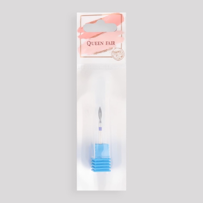 Фреза алмазная для маникюра &laquo;Пламя&raquo;, средняя зернистость, 2,7 &times; 8 мм, в пластиковом футляре