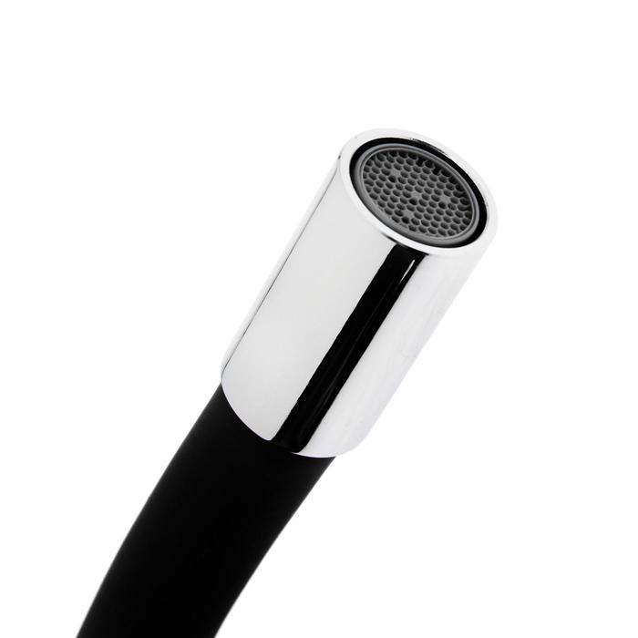 Смеситель для кухни Accoona A4882F-1, двухвентильный, с гибким изливом, черный