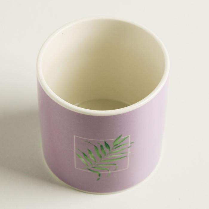 Кашпо керамическое, &laquo;Лист&raquo;, 10 х 10 см