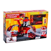 Парковка &laquo;Пожарная станция&raquo;, с металлическими машинкой и вертолётом