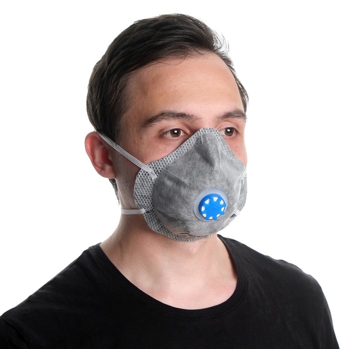 Полумаска фильтрующая, формованная с клапаном и угольным слоем, FFP1 Полумаска фильтрующая, формованная с клапаном и угольным слоем, FFP1