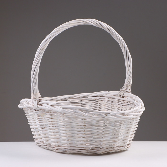 Набор корзин из 3 шт, 43х33х17/40 см, белый, ива