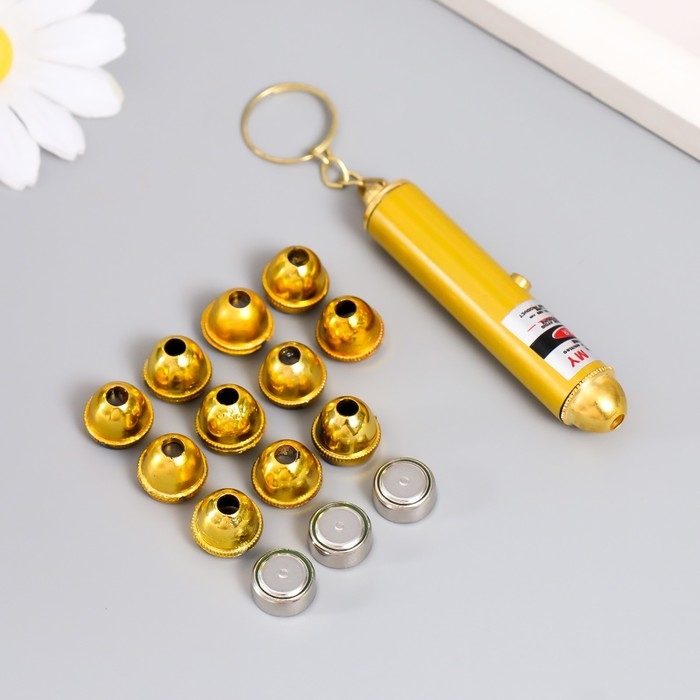 Фонарик лазер с 12 насадками и с кольцом, МИКС Фонарик лазер с 12 насадками и с кольцом, МИКС